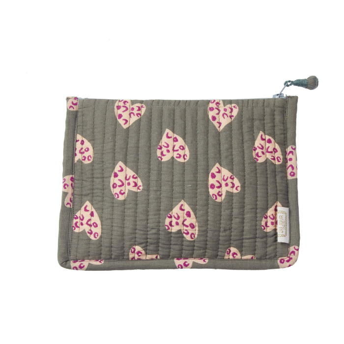 Hearts - Quilted Flat Pouch – Bonheur du Jour