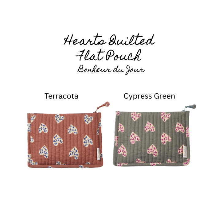 Hearts - Quilted Flat Pouch – Bonheur du Jour