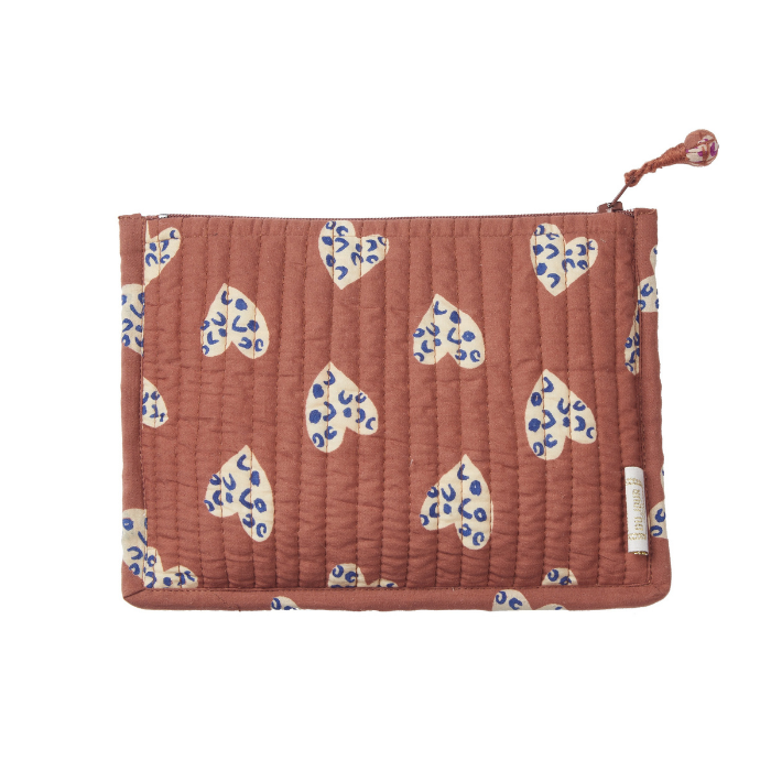 Hearts - Quilted Flat Pouch – Bonheur du Jour