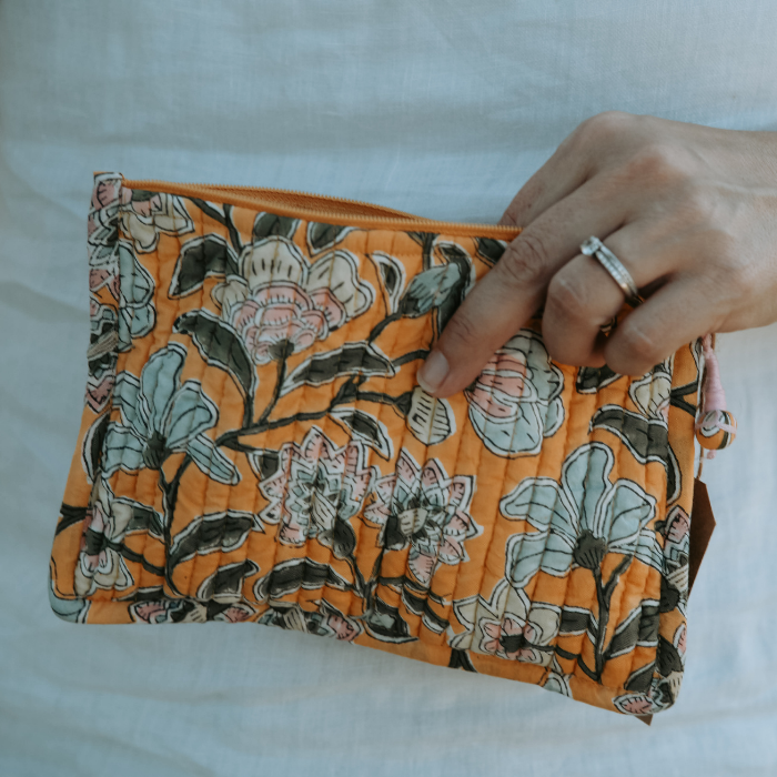 Sakura- Quilted Flat Pouch – Bonheur du Jour