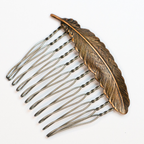 Small Floating Feather Hair Comb – Brass Hair Accessories - Cinder & Sage