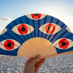 Folding Hand Fan 23cm  –All Seeing Eyes – Fantastico Fans