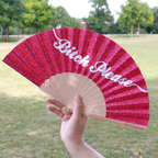 Folding Hand Fan 23cm  – Bitch Please Glitter  – Fantastico Fans