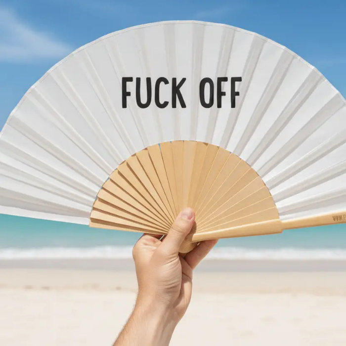 Folding Hand Fan 23cm – Fuck Off – Fantastico Fans