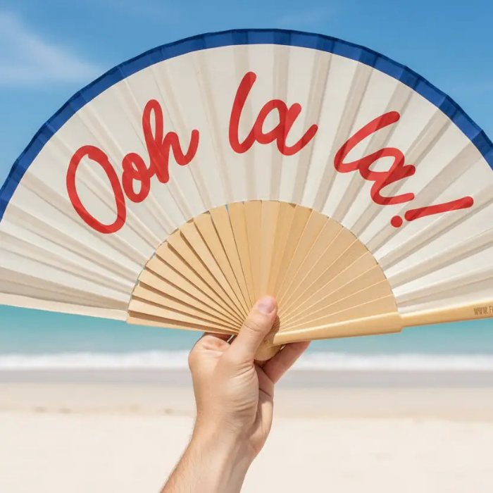 Folding Hand Fan 23cm  – Ooh la la – Fantastico Fans
