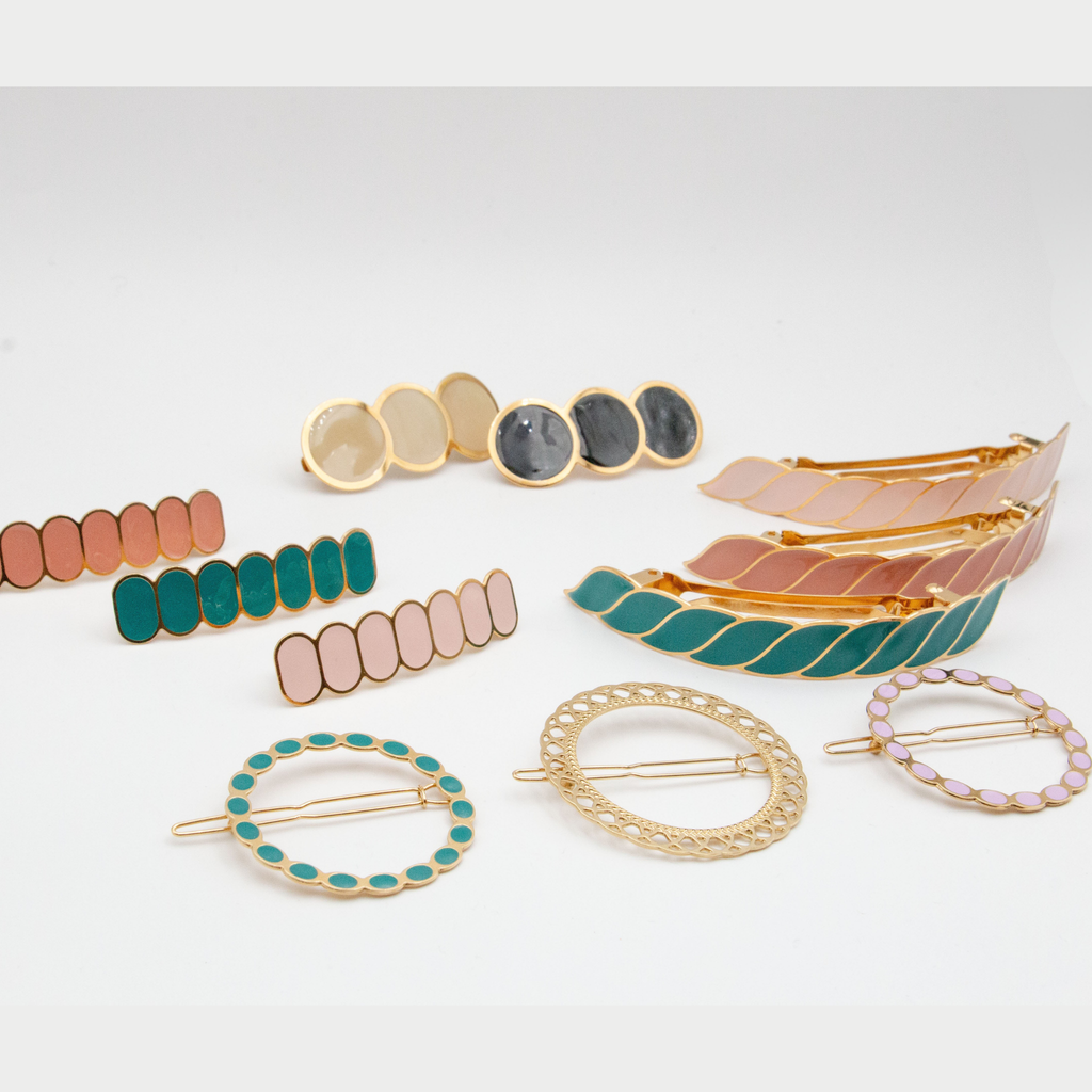 Capucine Geometric Hair Barrette - Gypso – 24k Gold Plated - Gypso