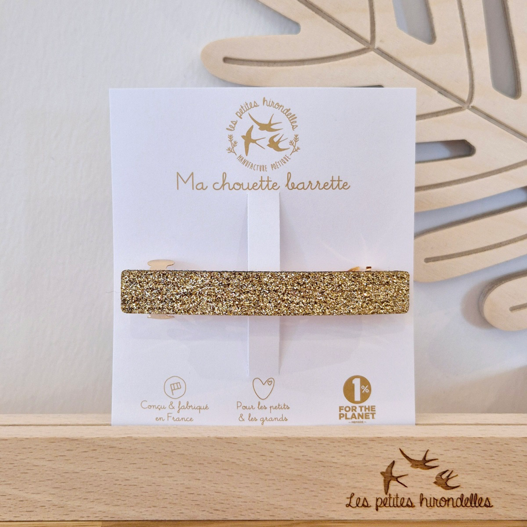 Glitter Felt Hair Barrette – Classic Rectangle – Les Petites Hirondelles