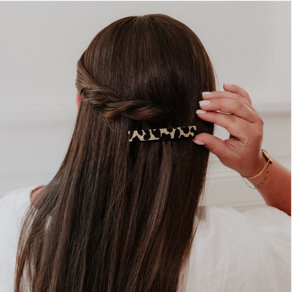 Glitter Felt Hair Barrette – Classic Rectangle – Les Petites Hirondelles