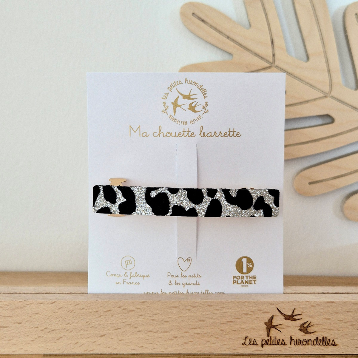 Glitter Felt Hair Barrette – Classic Rectangle – Les Petites Hirondelles