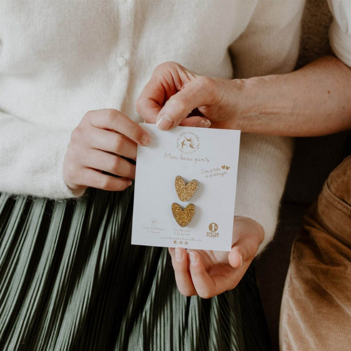 Glitter Felt Heart Pins to Share – Les Petites Hirondelles
