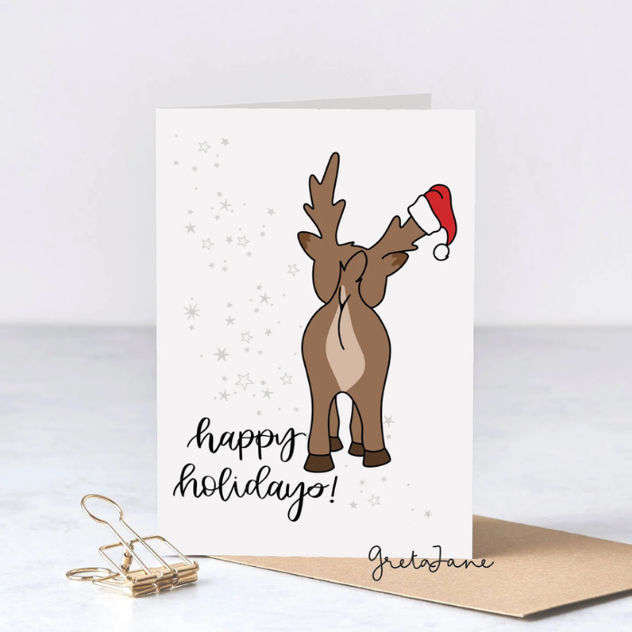 Happy Holidays Butthole – Rude Holiday Card – Greta Jane Paper Co