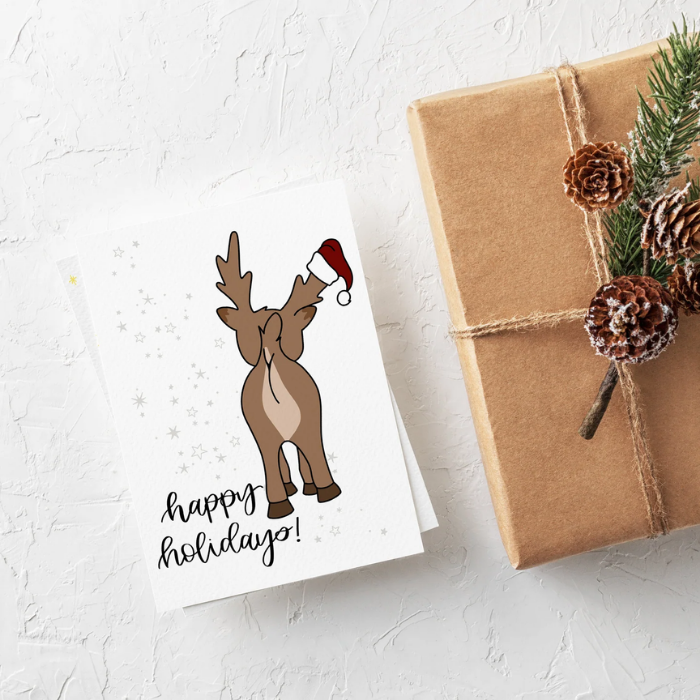 Happy Holidays Butthole – Rude Holiday Card – Greta Jane Paper Co
