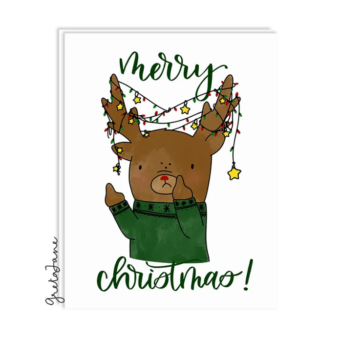 Merry Christmas! Fuck you! – Funny Rude Christmas Card – Greta Jane Paper Co