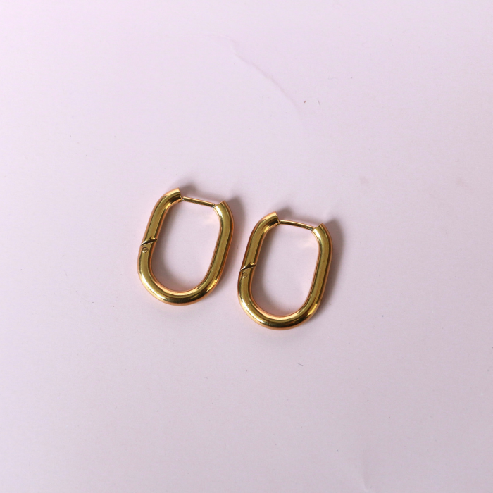 Hoop Bar Earrings – Stainless Steel Everyday Hoops