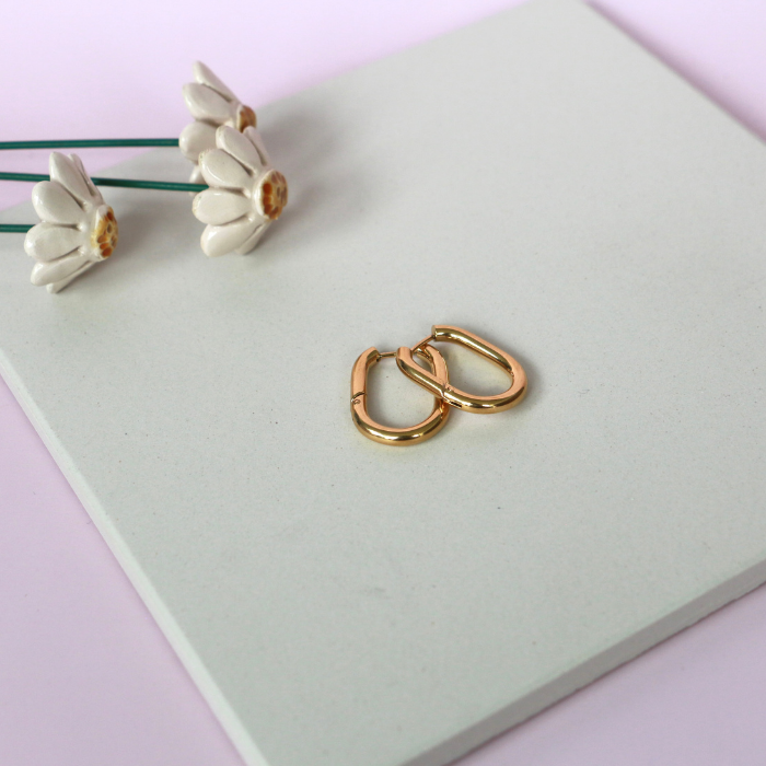 Hoop Bar Earrings – Stainless Steel Everyday Hoops