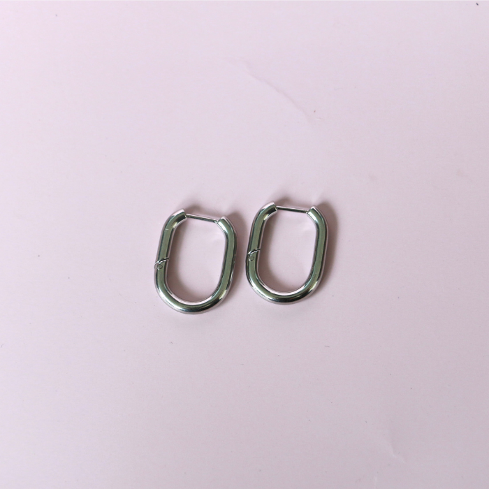 Hoop Bar Earrings – Stainless Steel Everyday Hoops