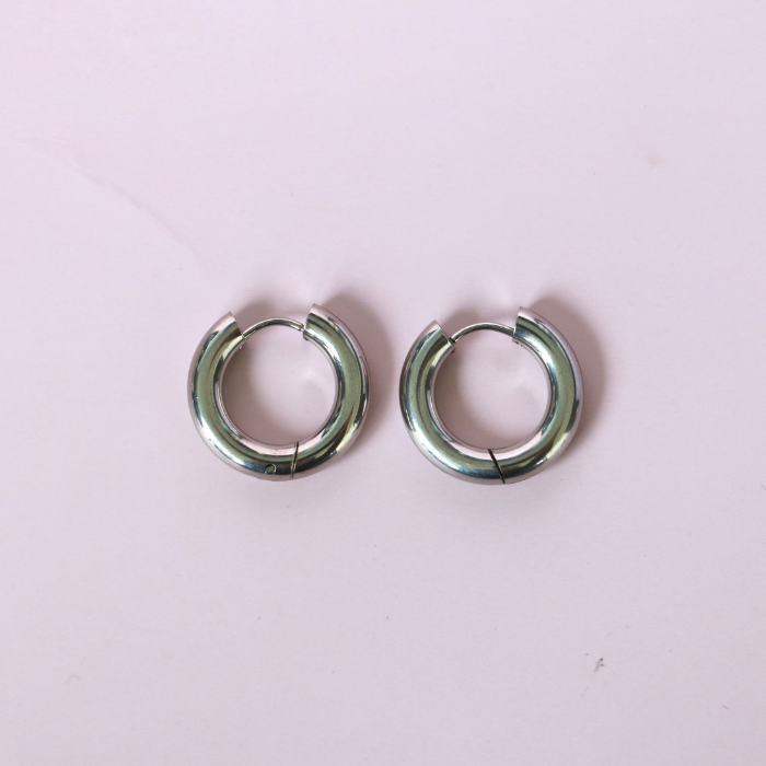 Hoop Bar Earrings – Stainless Steel Everyday Hoops