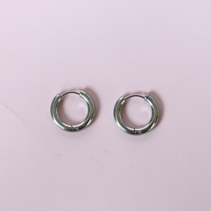 Hoop Bar Earrings – Stainless Steel Everyday Hoops