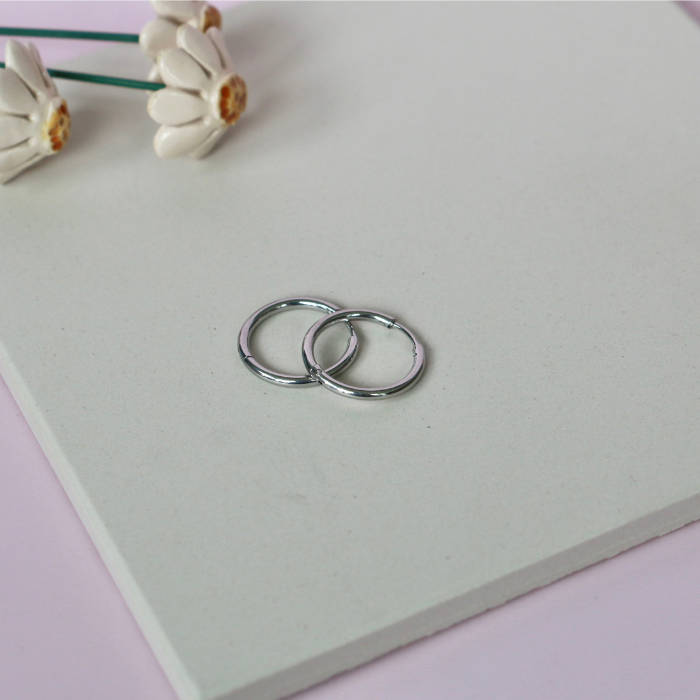 Hoop Bar Earrings – Stainless Steel Everyday Hoops