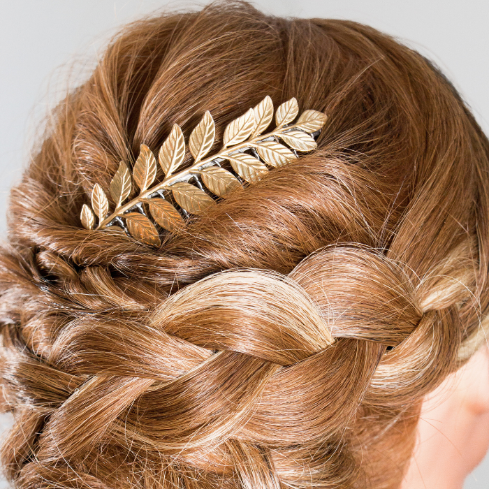 Large Leaf Hair Comb – Brass Hair Accessories - Cinder & Sage