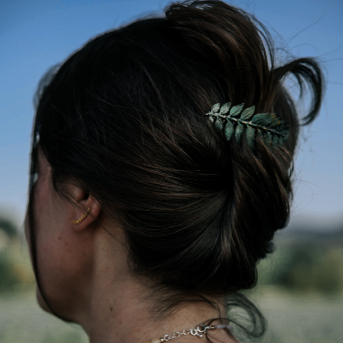 Large Leaf Hair Comb – Brass Hair Accessories - Cinder & Sage