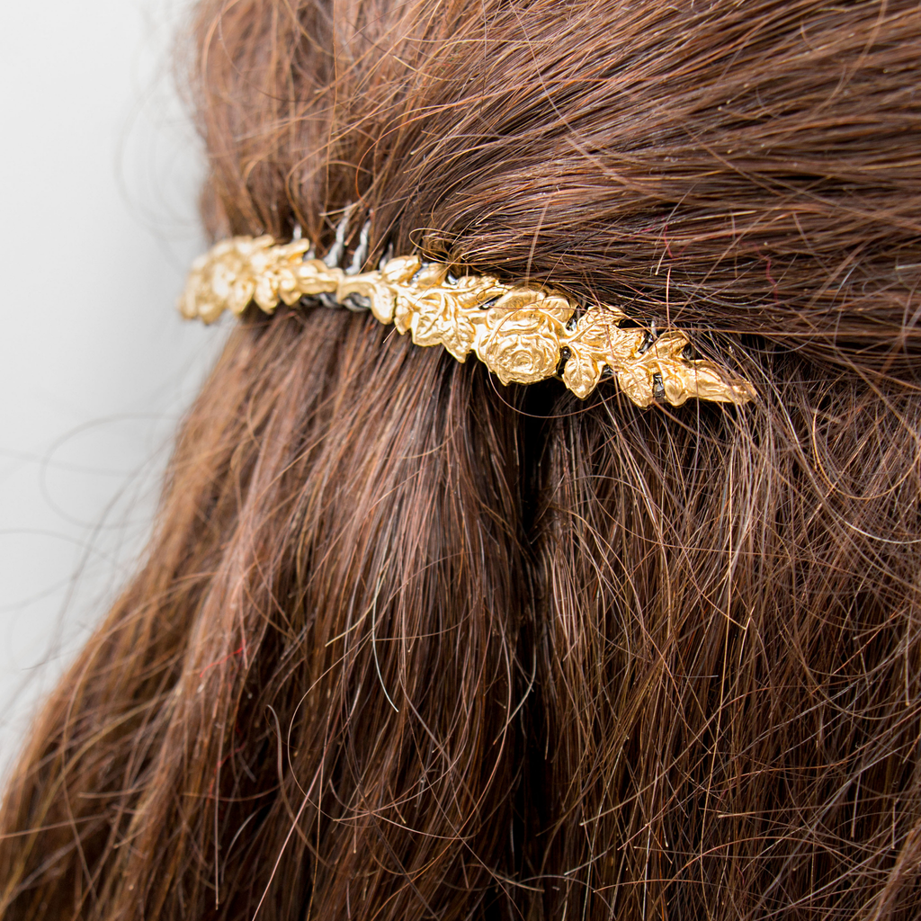 Large Rose Hair Comb – Brass Hair Accessories - Cinder & Sage