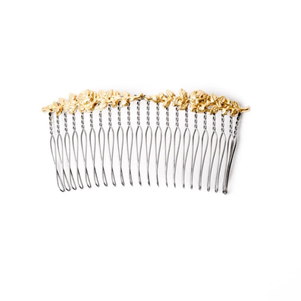 Large Rose Hair Comb – Brass Hair Accessories - Cinder & Sage