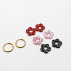 Large Resin Flower Round Creoles Hoop Earring - L’Atelier Nounille