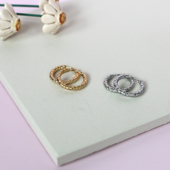 Hoop Bar Earrings – Stainless Steel Everyday Hoops