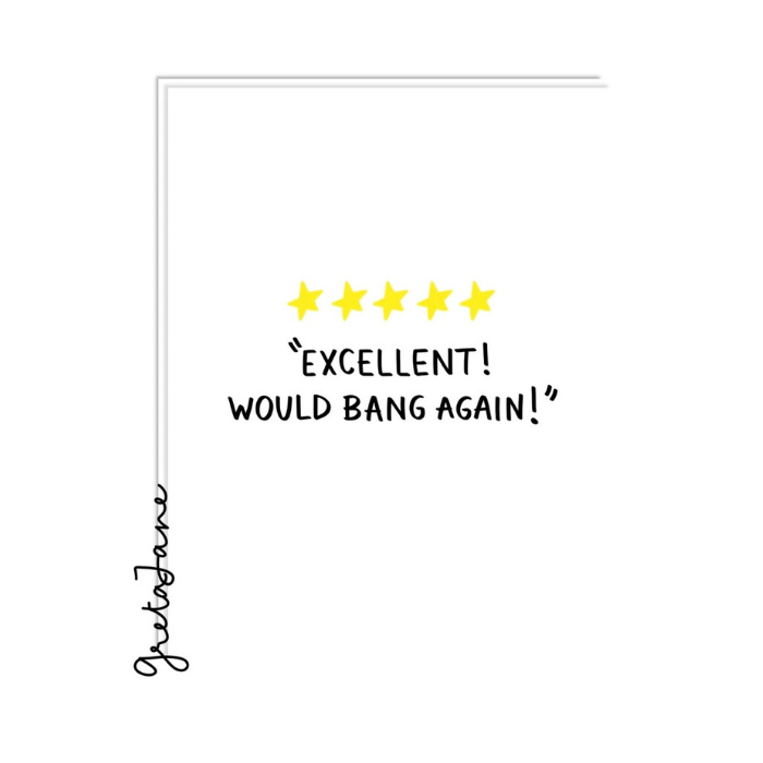 5 Stars Card – Funny Review Love Card – Greta Jane Paper Co