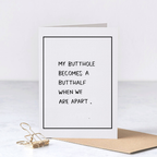 Butt Half Card – Funny Relationship Love Card – Greta Jane Paper Co