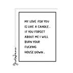 Candle Card – Funny Romantic Greeting Card – Greta Jane Paper Co