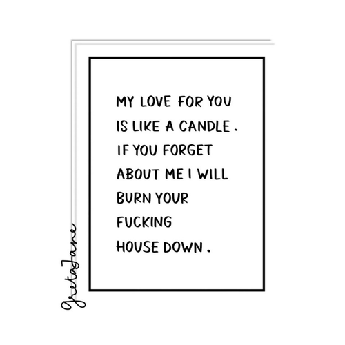 Candle Card – Funny Romantic Greeting Card – Greta Jane Paper Co