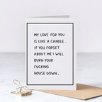 Candle Card – Funny Romantic Greeting Card – Greta Jane Paper Co