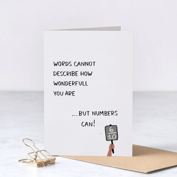 I Rate You 6/10 Card – Funny Brutally Honest Love Card – Greta Jane Paper Co
