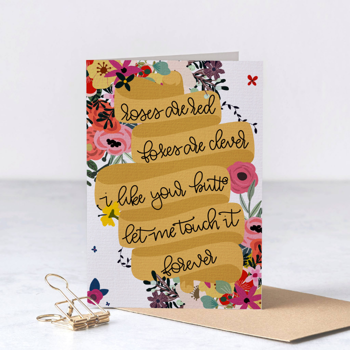 Roses Are Red Greeting Card – Quirky Poem Card – Greta Jane Paper Co