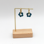 Mini Resin Flower Oval Creoles Hoop Earring - L’Atelier Nounille