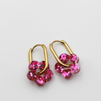 Mini Resin Flower Oval Creoles Hoop Earring - L’Atelier Nounille