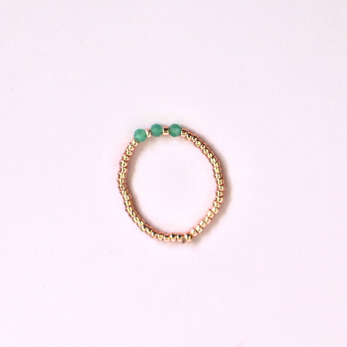 Elastic Beaded Ring - Mini Trio Stackable - Rose Gold 2mm – Natasas Accessoires