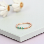 Elastic Beaded Ring - Mini Trio Stackable - Rose Gold 2mm – Natasas Accessoires
