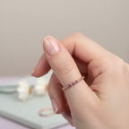 Elastic Beaded Ring - Mini Trio Stackable - Rose Gold 2mm – Natasas Accessoires