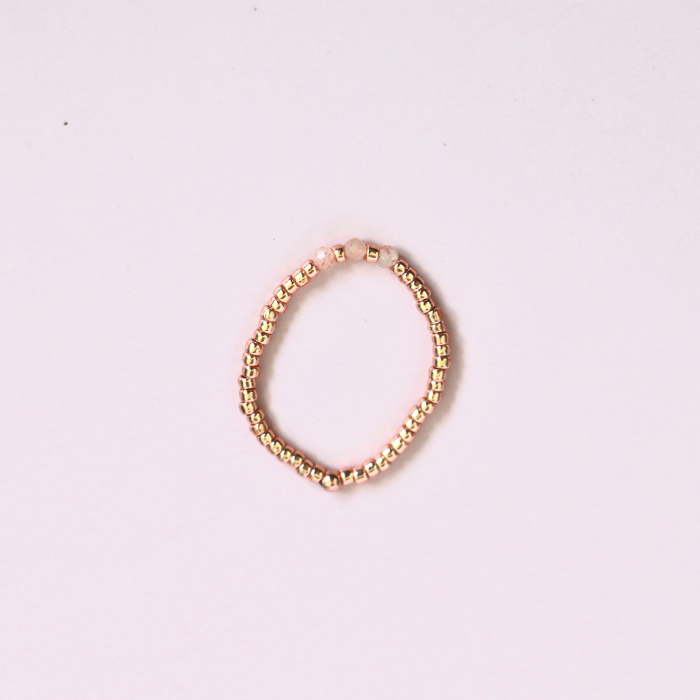 Elastic Beaded Ring - Mini Trio Stackable - Rose Gold 2mm – Natasas Accessoires