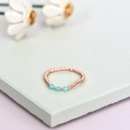 Elastic Beaded Ring - Mini Trio Stackable - Rose Gold 2mm – Natasas Accessoires