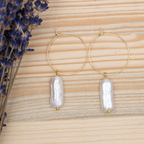 Whitedrop Freshwater Peark Hoope Creoles - My Lovely Pearls
