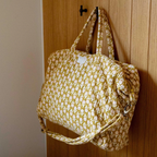 Isha Olive - Quilted Cotton Weekender Cabas Bag – Bonheur du Jour