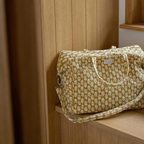 Isha Olive - Quilted Cotton Weekender Cabas Bag – Bonheur du Jour