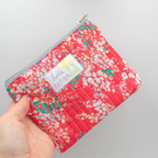 Flowers Light Red - Mini Quilted Pouch – Lili Pepper
