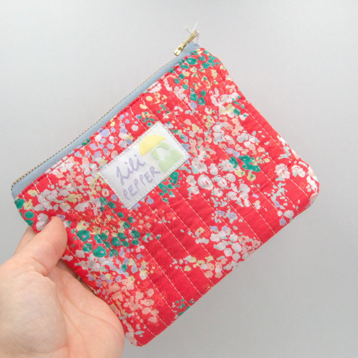 Flowers Light Red - Mini Quilted Pouch – Lili Pepper