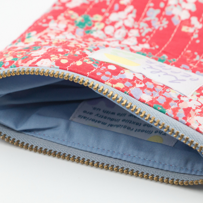 Flowers Light Red - Mini Quilted Pouch – Lili Pepper