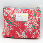 Flowers Light Red - Mini Quilted Pouch – Lili Pepper